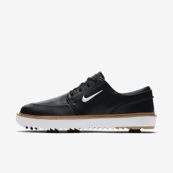 Nike Janoski G Tour - Férfi Golf Cipő - Fekete/Barna/Barna/Metal Fehér